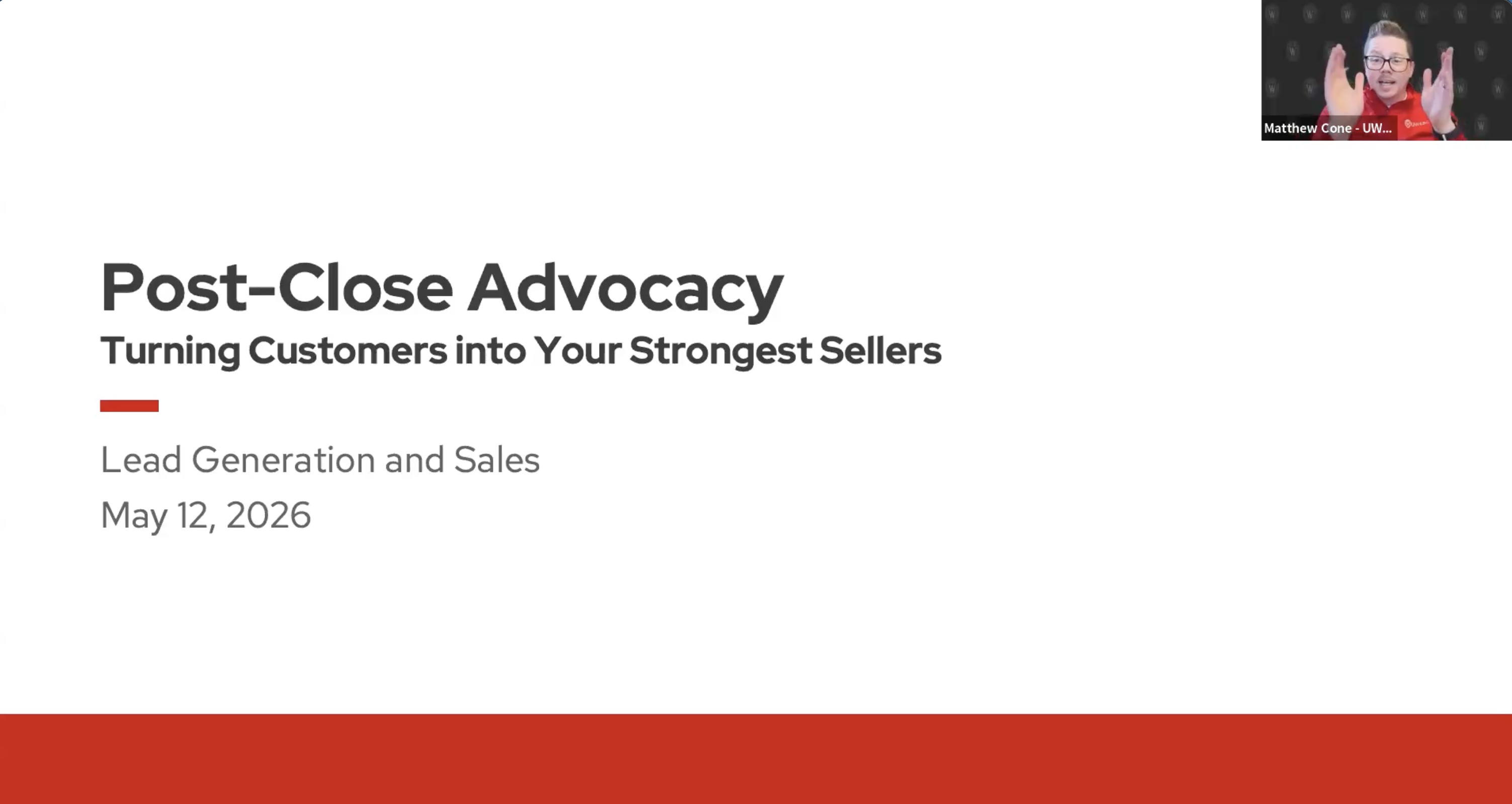 1. Full Event Recording: Post-Close Advocacy thumbnail